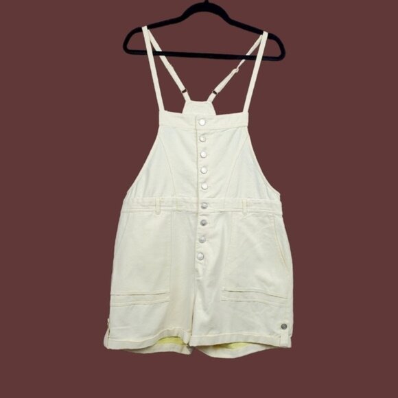 Sadie & Sage Denim - Sadie & Sage Womens Light Lemon Yellow Shortalls Size XL NWT